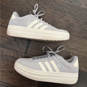 Grey Adidas Platform Court Sneakers